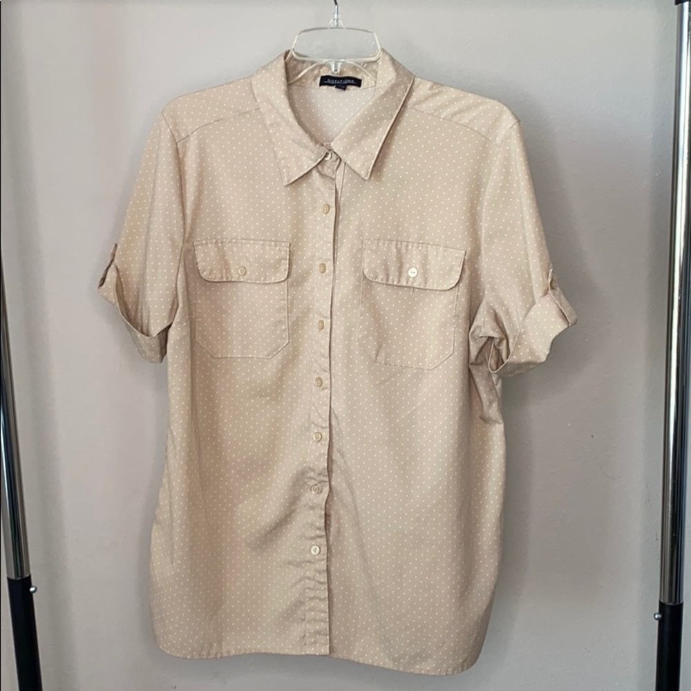 Vintage Notations Button Down Blouse